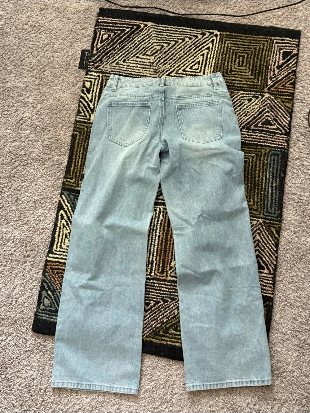 Edikted Light Blue High Rise Distressed Jeans